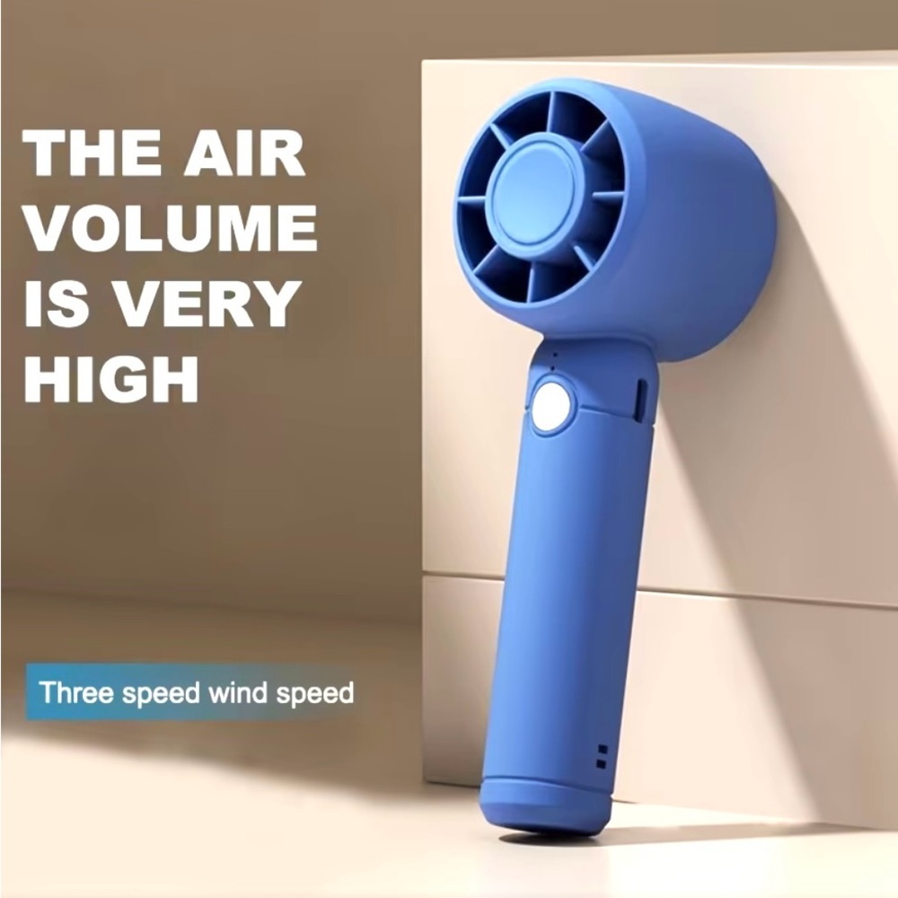 Blue Mini Handheld Fan - Picture 2 of 3